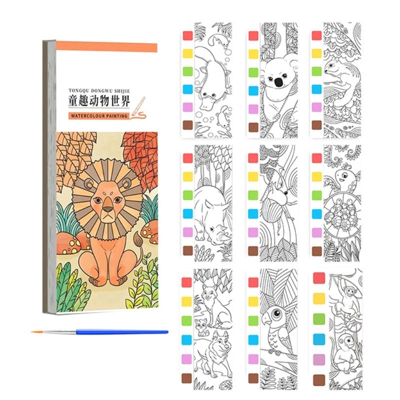 Kids Watercolor Art Sketching Book with Built in Paint and Art Brush For Childrens Beginner Artists Travel Drawing