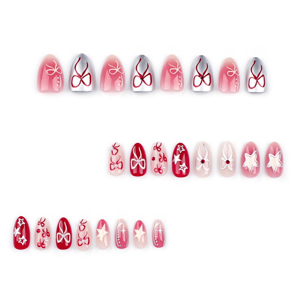 Sweet Stylish Bow Nail Art - Star Blush Wearable False Nails