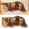 Christmas Wall Decal Snow House Sticker, Removable Self-Adhesive Festive Window Decals Scene Decal, PVC Waterproof Decorative for Holiday Sticker