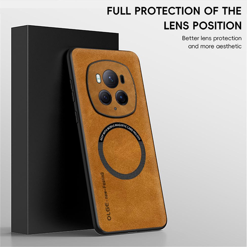 WANLONFENG YBP Series For Honor Magic6 Pro 5G Magnetic Case with Tempered Glass Film PU Leather+TPU Phone Cover Precise Cutouts