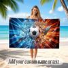 Soccer Theme Beach Towel Personalized Custom Name & Text Soft Quick Dry Beach Towel for Swimming Travel