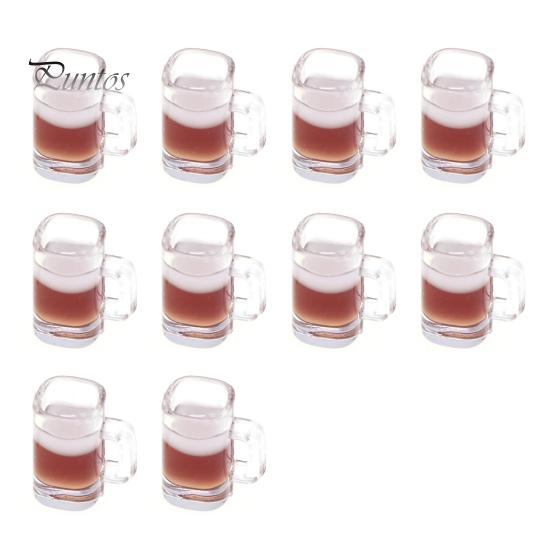 

10 шт. Мини-пивная кружка для кукольного домика, акриловая кружка с имитацией пива, миниатюрная модель пивного бокала для кукольного домика, декор для микроландшафта коричневый