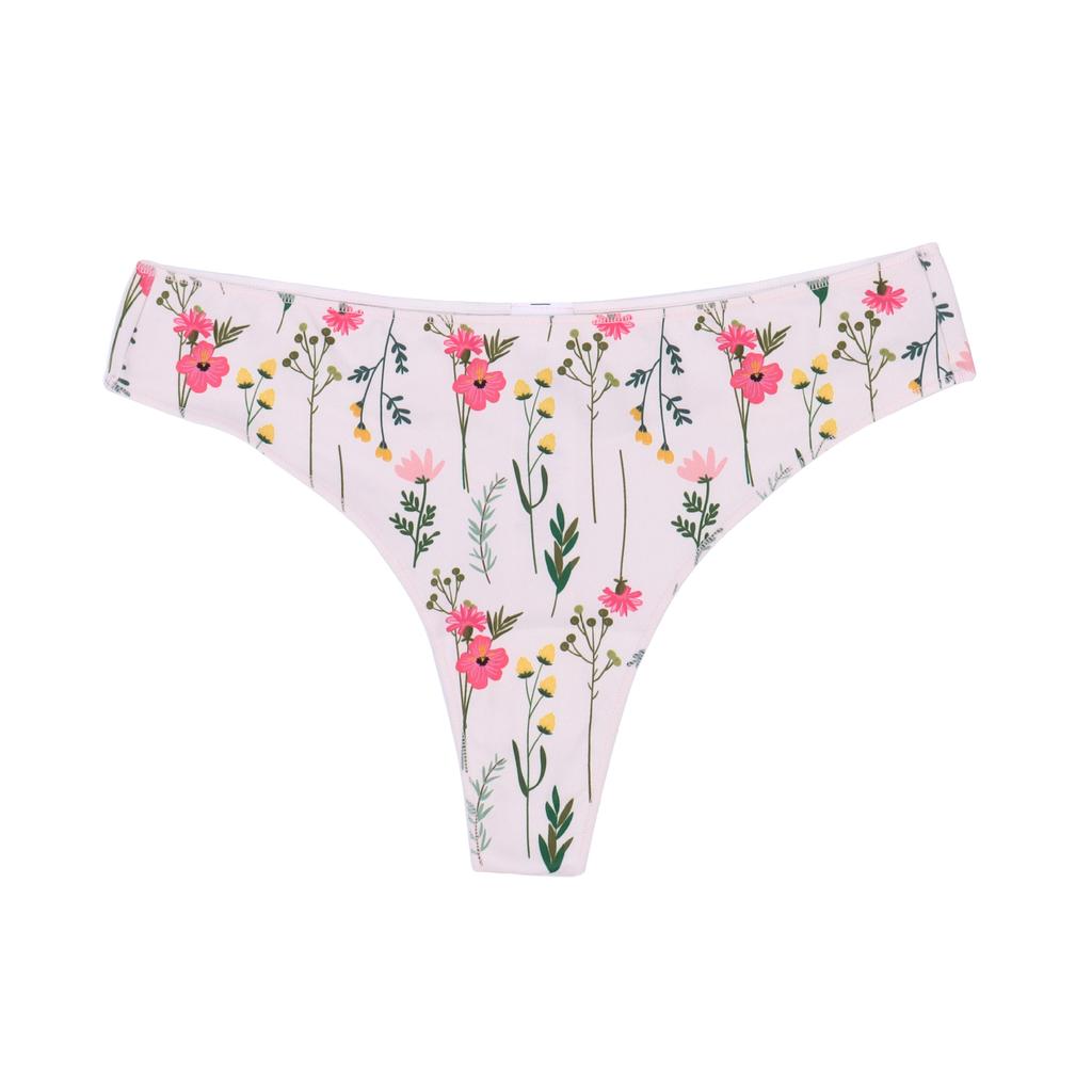 Patterned T-back panties Seamless invisible breathable briefs Low-rise women's knickers Thong underwear