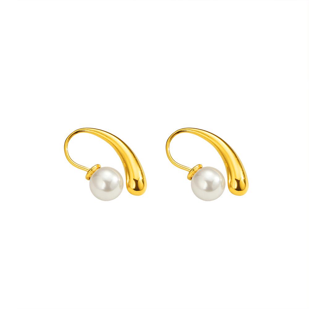 2024 French Pearl Teardrop Hook Earrings - Unique Niche Design