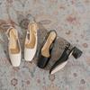 Minimalist Style Solid Color Plain Single Shoes Women's French Elegance 2025 Summer New Fashionable Versatile Bag Head Empty Sandals