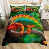 Eidechse Reptilien Bettbezug Geschenk für Jungen Mädchen Lustiges Gecko Bettwäscheset Full Queen Mikrofaser Niedliches Tiermotiv Bettdeckenbezug