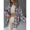 Fashion Style Retro Loose Lapel Versatile Cardigan Plaid Shirt Loose Cardigan Plaid Shirt