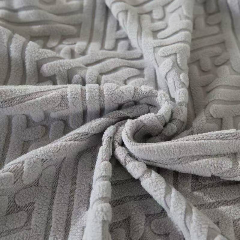 1.7m Wide Jacquard Stretch Knit Fleece Fabric for Chair Covers, Sofa Covers, and Cushion Covers, DIY Crafts