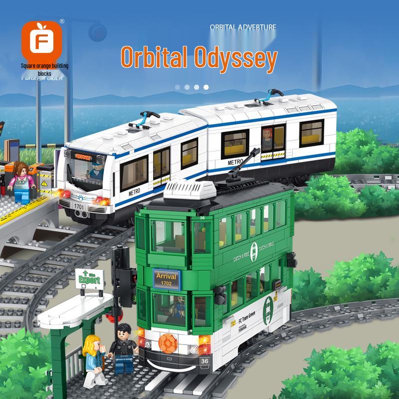 Stadt-U-Bahn-Zug Modellbausteine für Kinder - Kreatives Bauspielzeug Geburtstagsgeschenk