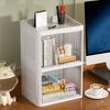 Transparent Cosmetics Storage Box Flat Cover Double Door Storage Box Storage Rack  Bedroom