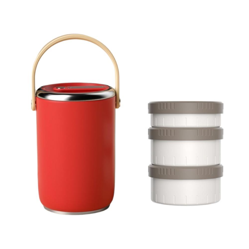 Large Capacity Insulated Food Bucket Multi-layer Thermal Lunch Box Vacuum Insulated Food Jar  Soup