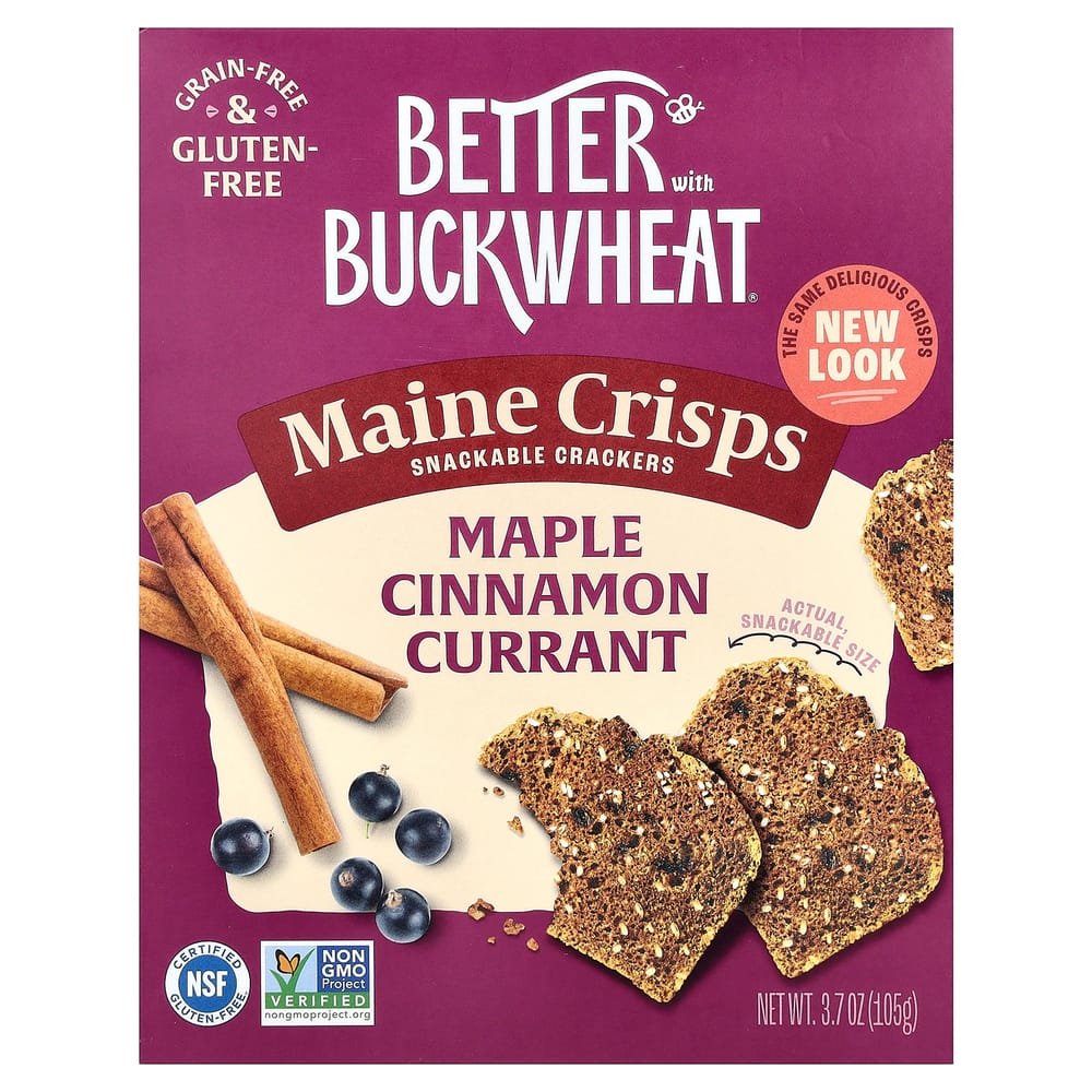 iHerb Maine Crisp Buckwheat Crackers, Maple Cinnamon Currant, 105g (3.7 oz)