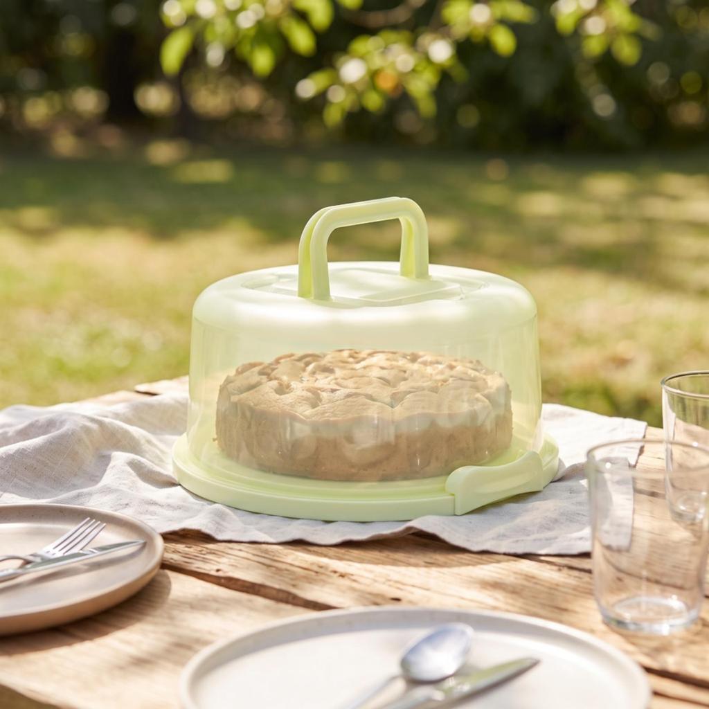 Portable Cake Carrier Easy To Carry with Lid Round Food Storage
