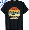 Unisex Unisex Vintage 1977 Tshirt Custom Printed Graphic T Shirts Casual Streetwear Summer Tops