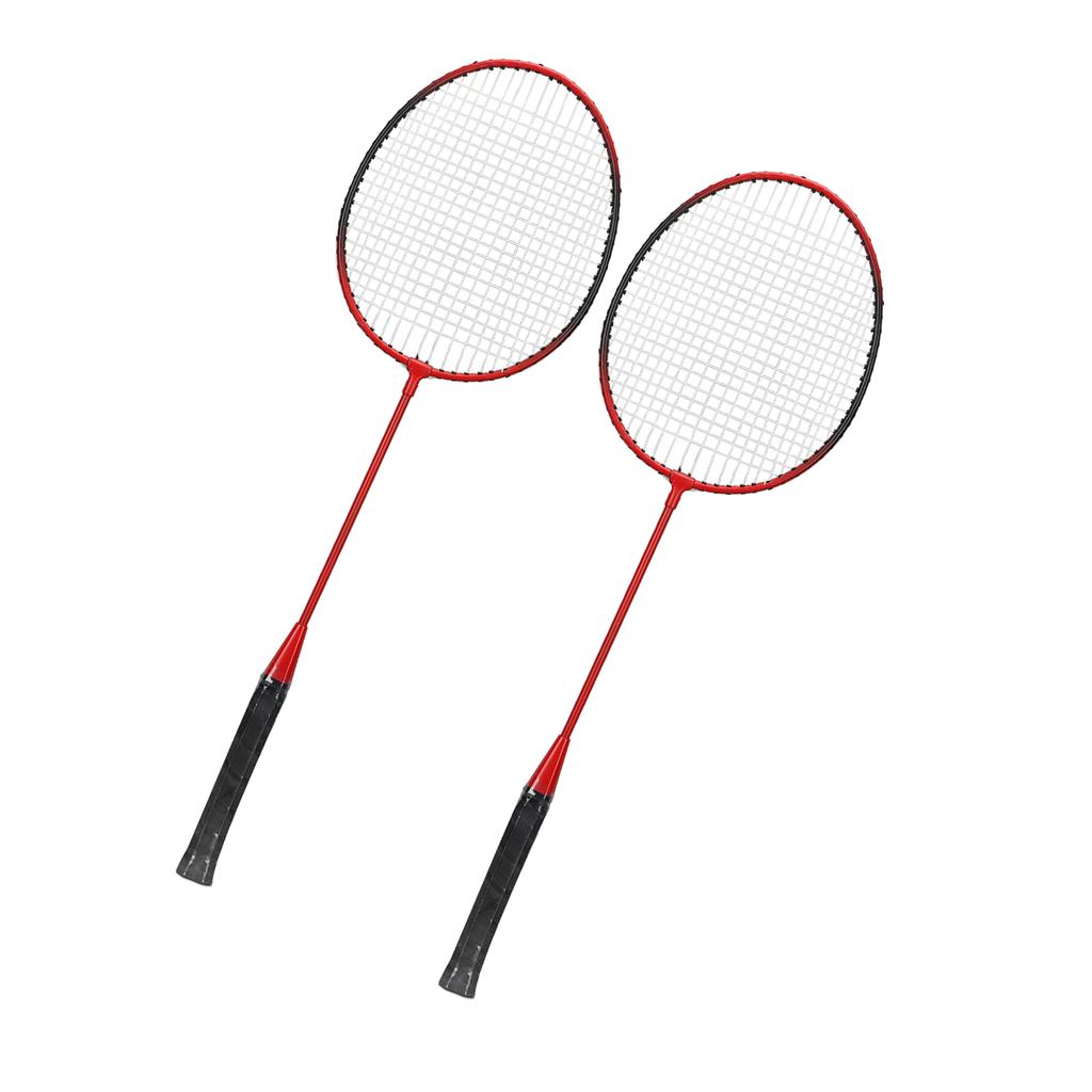 LEIJIAER Badminton Racket Offensive Iron Alloy Lightweight Comfortable Grip Sports Badminton Racquet Red