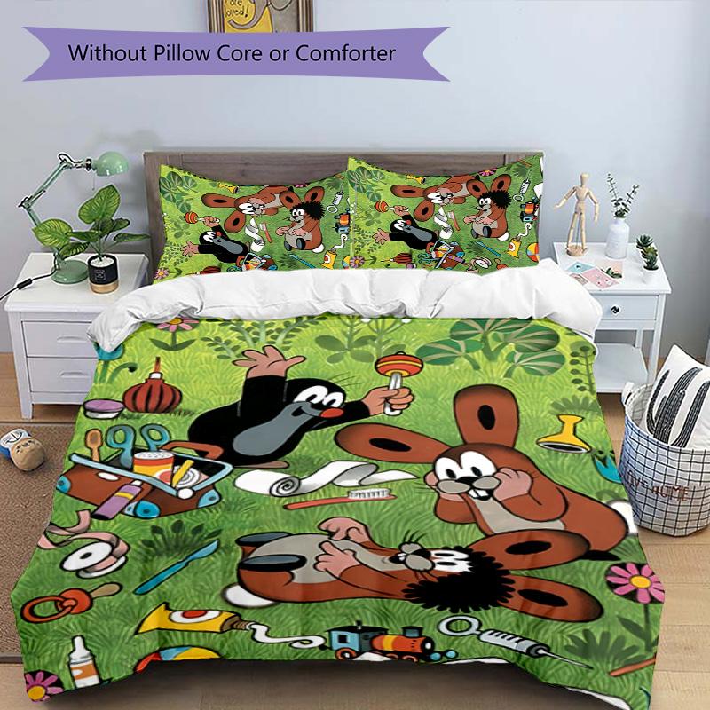 KRTECEK 3pcs Bedding Set Duvet Cover Closure Includes 1 Duvet Cover & 2 Pillowcases for All Seasons Bedroom Home Dorm Decor