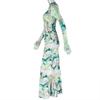 European Cross-Border Print Slim-Fit Skirt Suit: Mesh Long Skirt & High Neck Top - Trendy Casual Commuter Women's Two-Piece