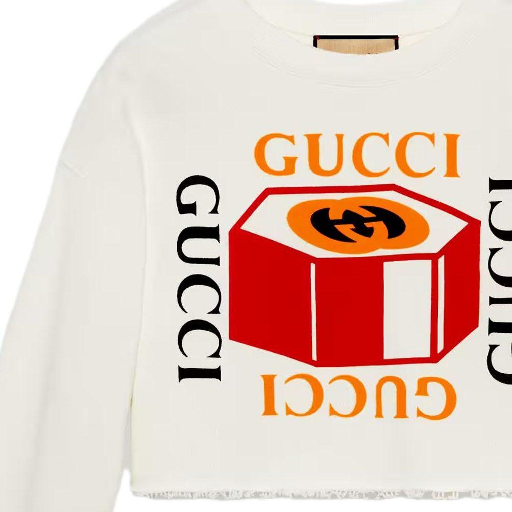 GUCCI Sweatshirts Women's White Crew Neck Moderate 748286-XJFNH-9095