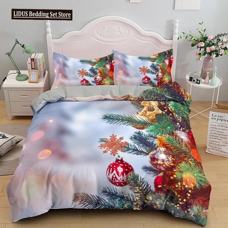 3D Printed Merry Christmas Bedding Set Queen/Twin/King Size  Christmas Decoration Home Bedclothes With Bedding Pillow
