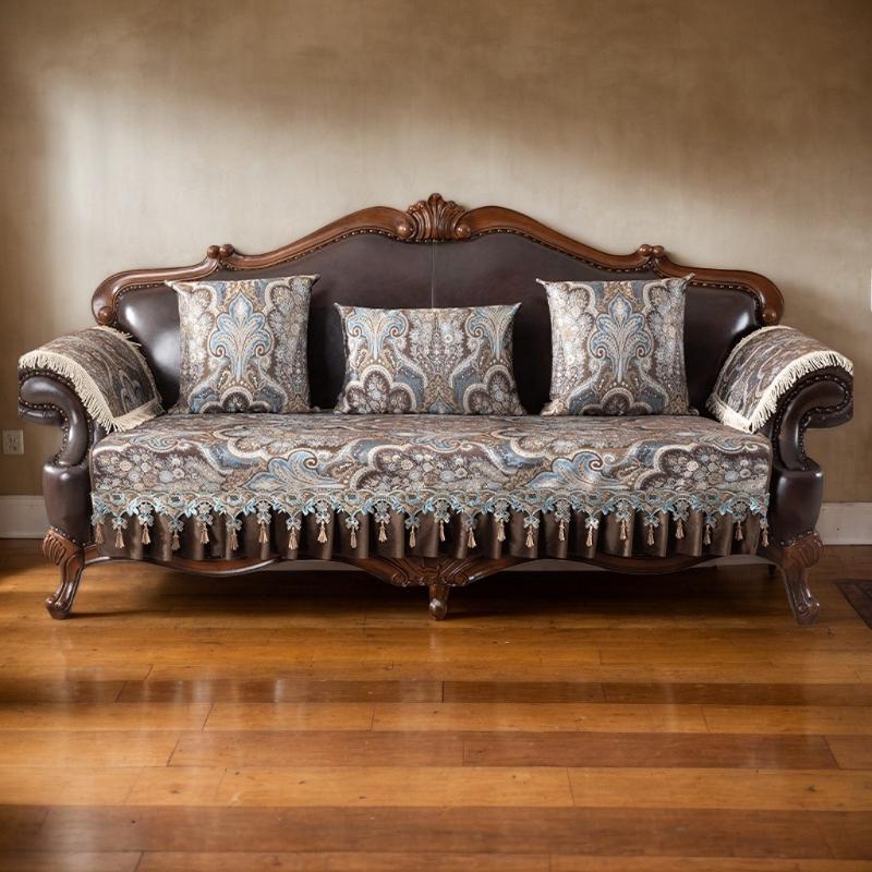 Home Decoration Sofa Cover Living Room Sofa Cushion Armchair Seat Cover Luxury Slipcover Non-Slip Jacquard Sofa Protective Cover Mat