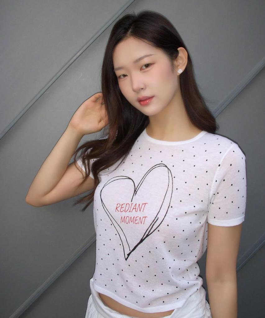 JUCYJUDY Linen Dot Graphic Knit Pullover J1Kt322F