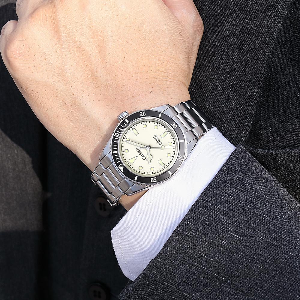 Cadisen 8206 Neue Top-Marke, Luxus-Herrenuhr mit Box, 200 m wasserdicht, automatische Herren-Mechanische Uhren