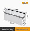 Dustproof Aluminum Cable Management Box: Flip-Top Desk Wire Cover Plate with Brush