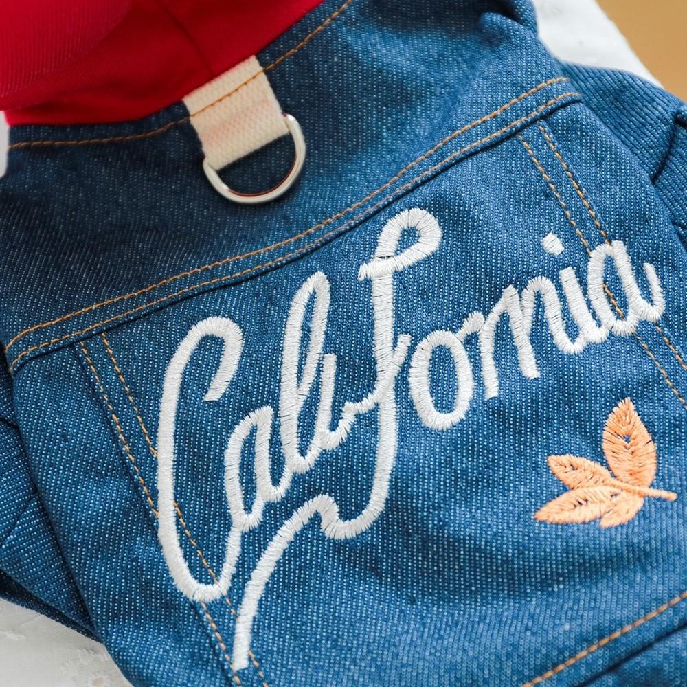 Comfortable Dog Jean Jacket Windproof Dog Coats Fashion Pet Denim Hoodie Daily Wear