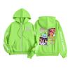 Kids Fashion Women's Lightweight Long Sleeve Zipper Hoodie Printed Hoodie With Pockets