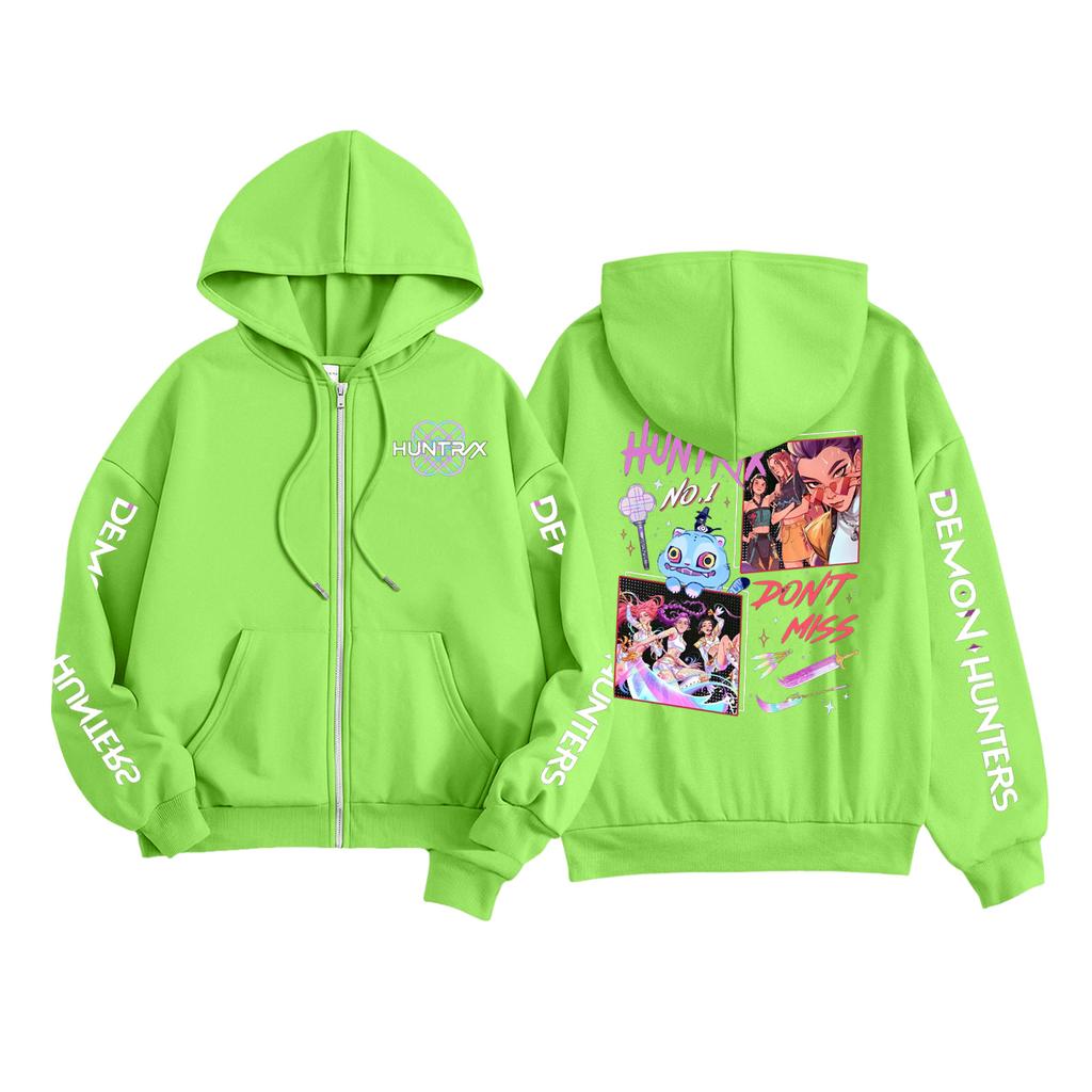 Kids Fashion Women's Lightweight Long Sleeve Zipper Hoodie Printed Hoodie With Pockets
