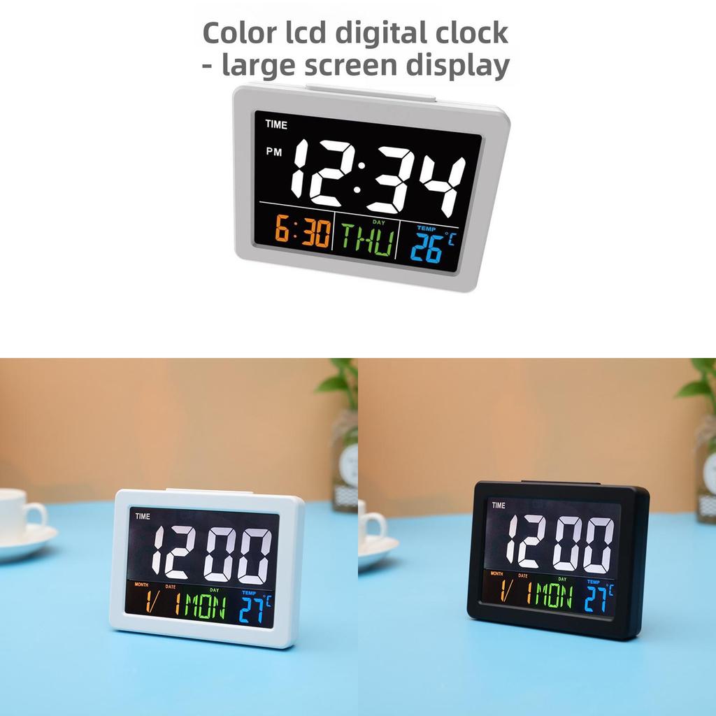 Digital Lcd Alarm Clock With Temperature Calendar For Students And Home Use