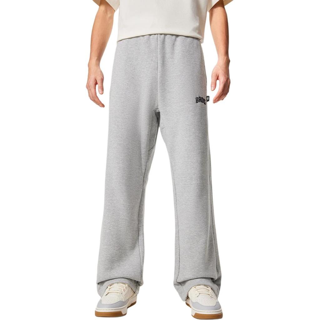 Li Ning Basketball Series Anti-Five Series Comfortable Fleece Warm Loose Versatile Simple Letter Fashion Mid-Waist Casual Pants Men bottoms AKLVF91-2