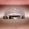 Romantic Promise Ring  Sterling Silver Dazzling Pave AAAAA Cz Wedding Band Rings for Women Bridal Statement  Gift