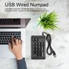 USB Wired Numeric Keypad 19 Keys Number Pad Waterproof RGB Backlight Portable for Notebook Laptop Computer