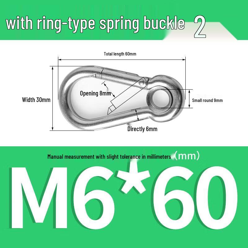 

Stainless Steel Ring Snap Hook M6x60 (6-Pack)