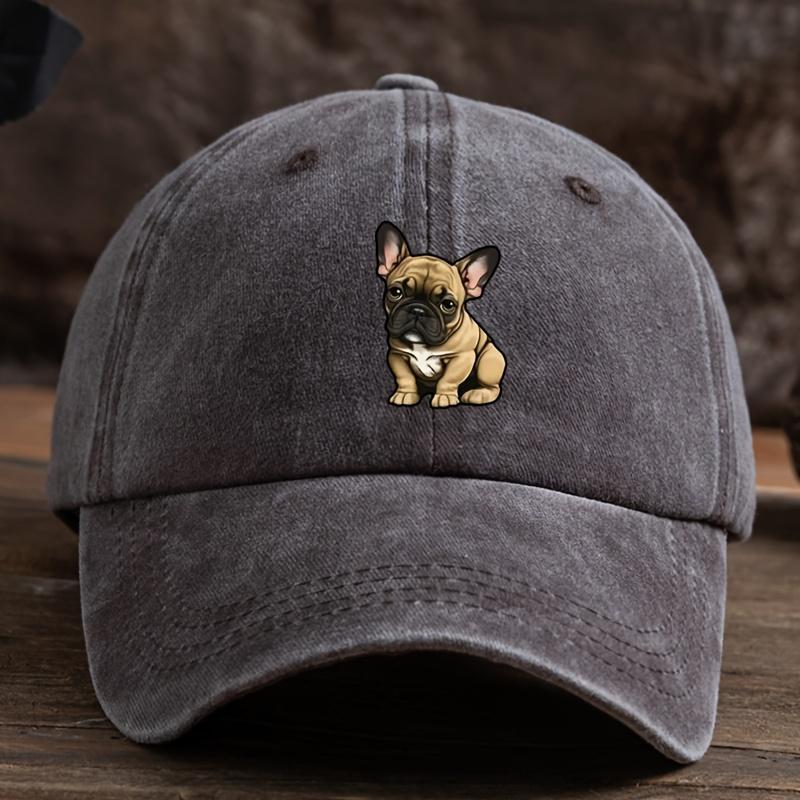 Adjustable Sunscreen Baseball Hat with Fighting Dog Pattern for Men and Women Outdoor Fashion Design Durable Headpiece