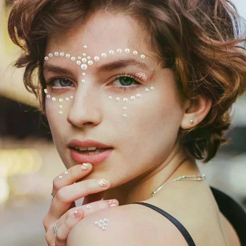 220 Pcs Mix 3mm/4mm/5mm/6mm Pearl Jewelry for Diy Face Beauty Makeup Nail Art Cell Phone Hair Accessories
