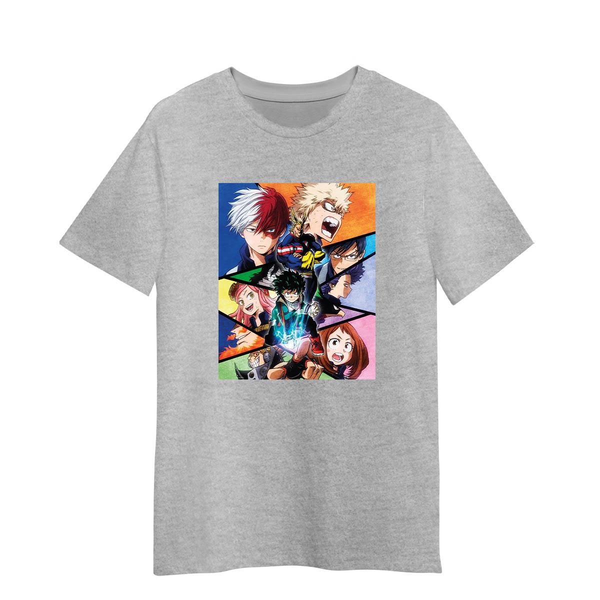 

My Hero Academia Characters Graphic Art Anime Manga Gift Unisex T-shirt S серый