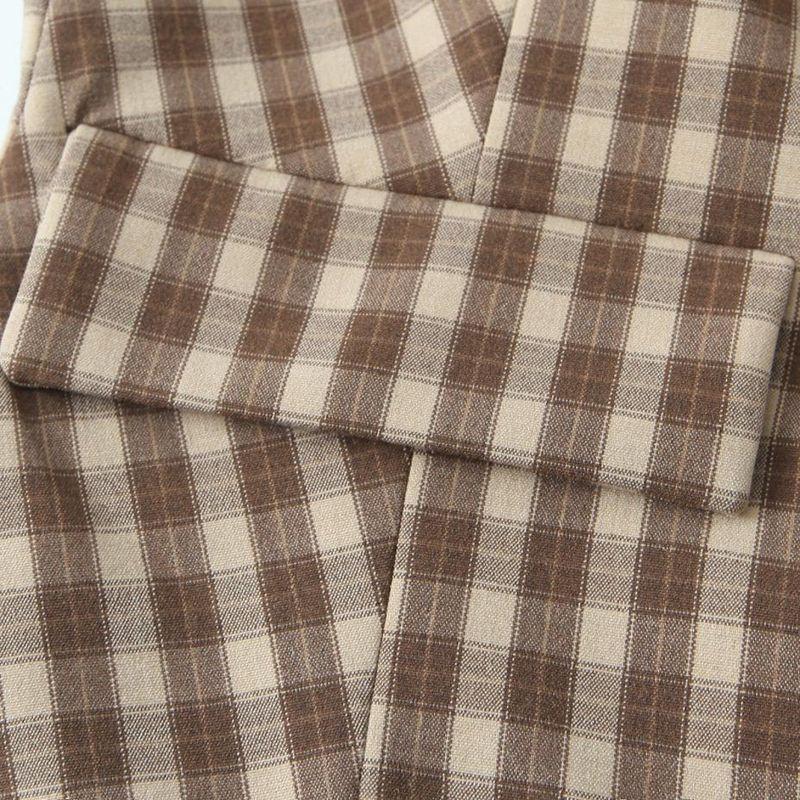 Kaslead New Arrival Women's Clothing Fashion Style Gingham Vest Style Tops Short Pantskirt 4749824 5427400