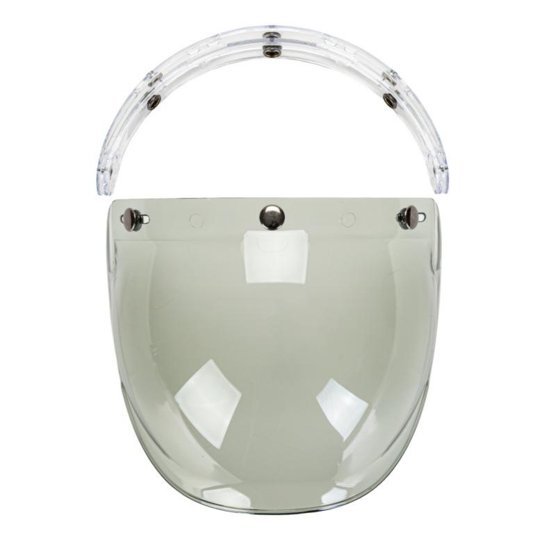 Retro Bubble Lens Motorcycle Helmet with Frame - Three-Button Design