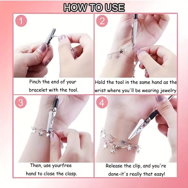 Jewelry Bracelet Jewelry Wearing Assistant Tool Gold Iron Rod Multi functional Crocodile Clip Memo Clip 155mm
