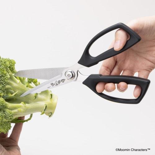 Kai Kitchen Scissors, Dishwasher Safe, Easy To Clean, Black, Moomin X SELECT100, DH3202