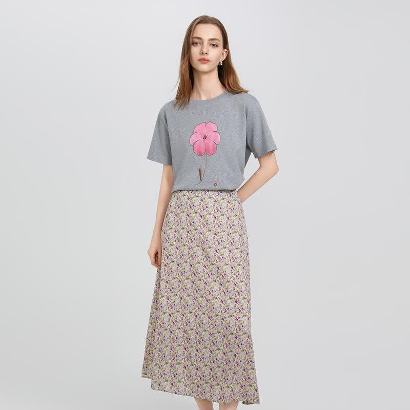 Shetu Floral Print T-Shirt & Skirt Set