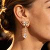 Dangle Earrings for Women 1 Pair Butterfly Drop Women, Inlay Teardrop Zirconia Earrings, Romantic Date Night Jewelry Sparkly Rhinestone Banquet Party