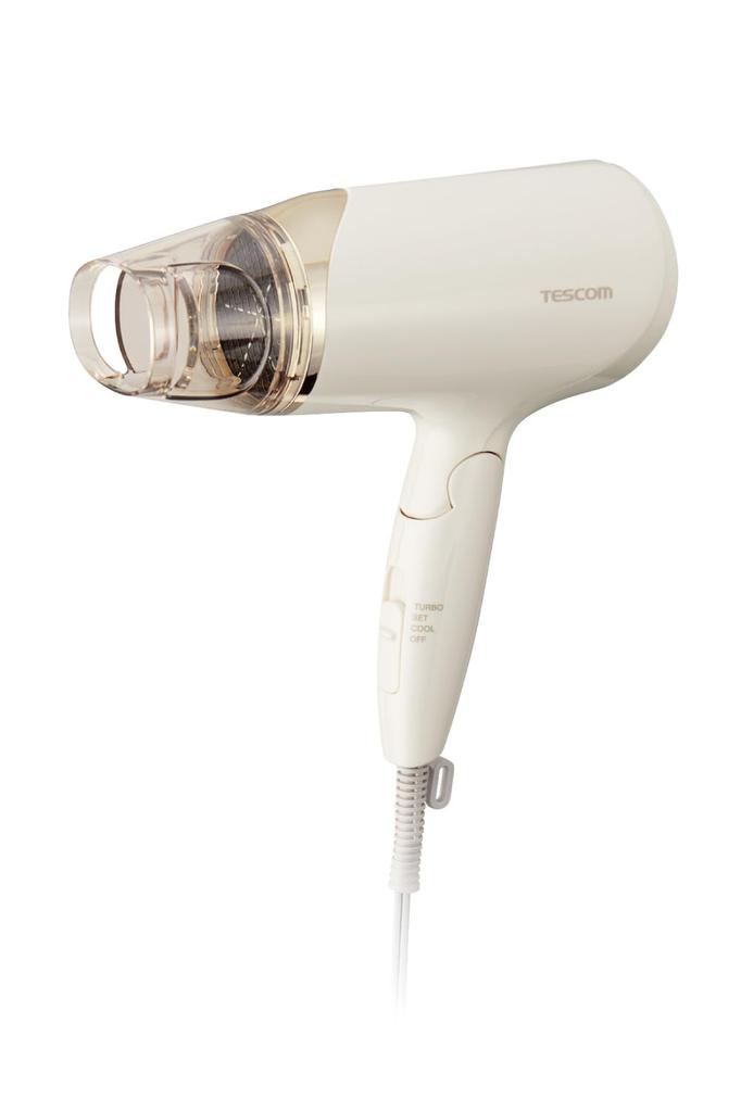 Tescom Hair Dryer, Negative Ion, Foldable, Cold and Warm Air, Lightweight, White, TD260A-W