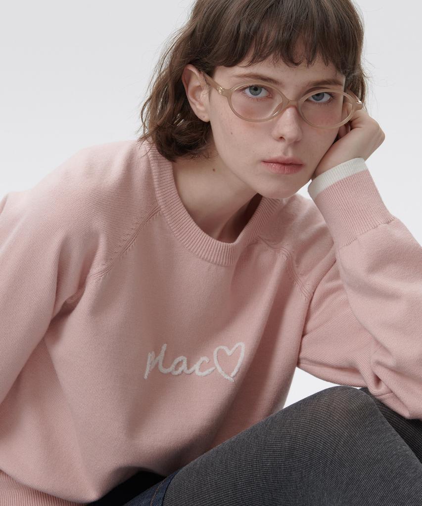 PLAC WOMEN Raglan Plack Pullover Knit Pink
