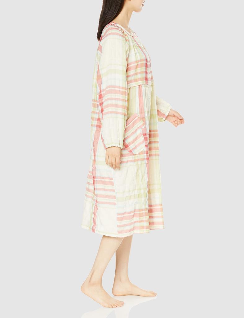 Shirred Double Gauze Madras Check Dress [Narue]