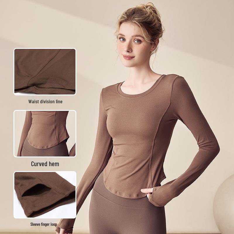 Women's Elastic Breathable Slim-Fit Sports Top for Running and Yoga - Long Sleeve, Autumn/Winter