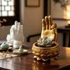 Creative Lotus Shaped Flower Pot Ok Hand Zen Plant Pot Portable Flower Container Home Decoration