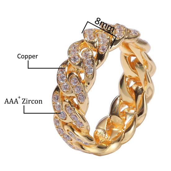 Vridt Ring Kreativ Kubisk Smykker Ring Finger Zirkonia Ring for Gave